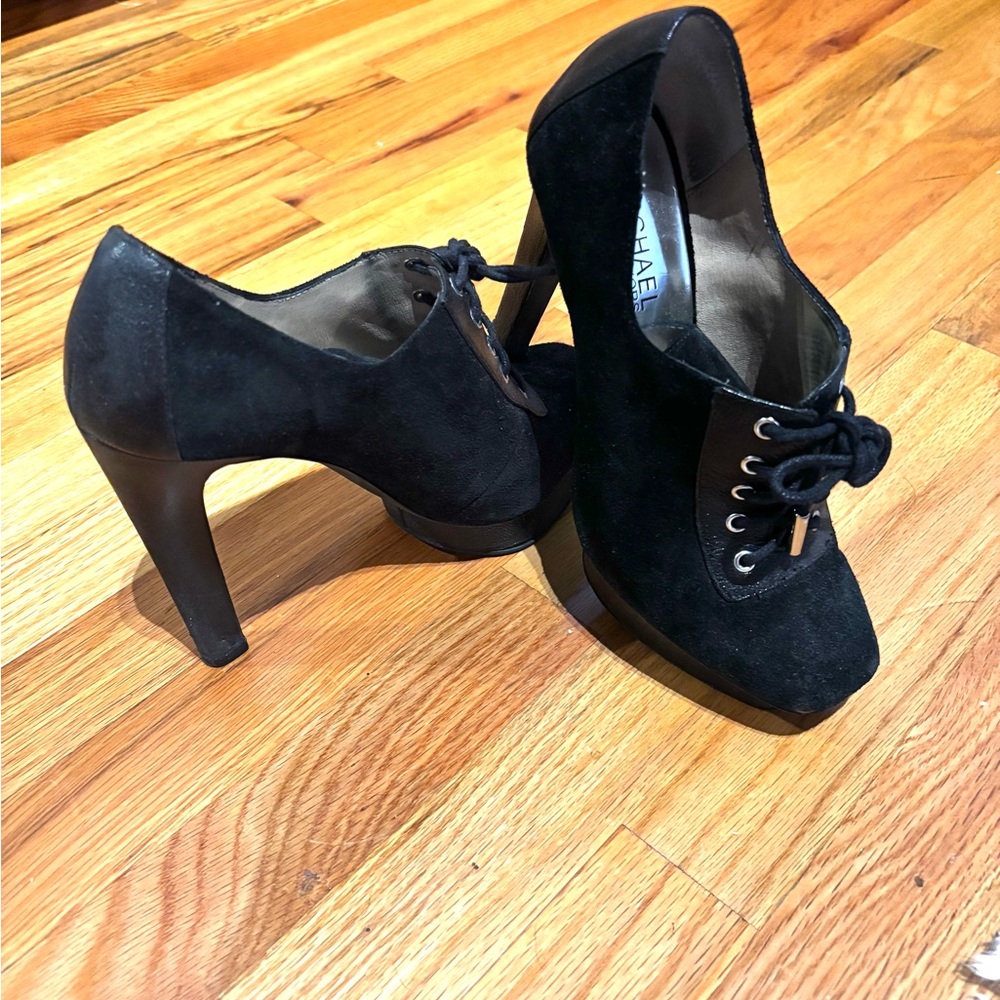 Michael Kors Black Sophia Lace-Up Heels